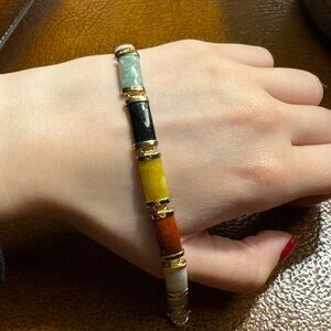 Sterling silver 925 Multicolor Jade Bracelet